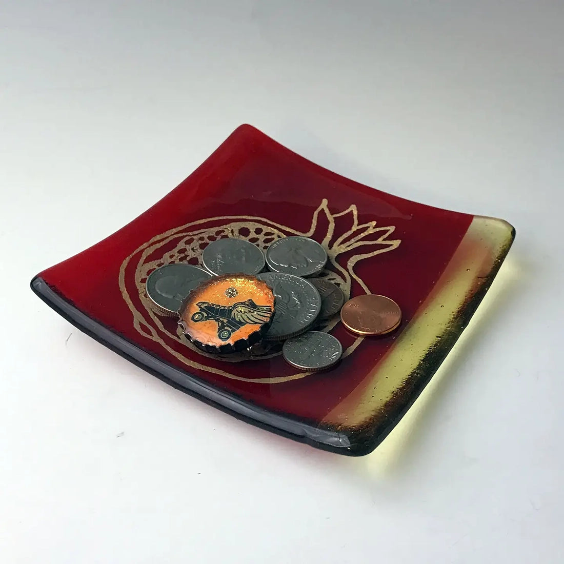 Fused Glass Pomegranate Small Plate
