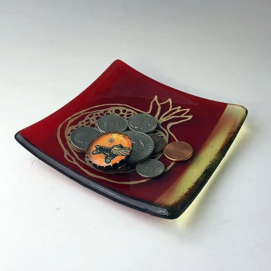 Fused Glass Pomegranate Small Plate