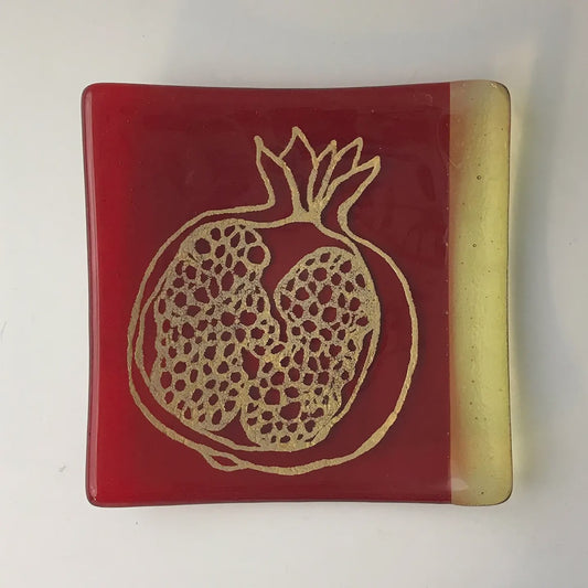 Fused Glass Pomegranate Small Plate