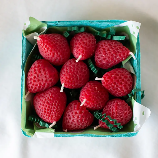Beeswax Strawberry Birthday Candles