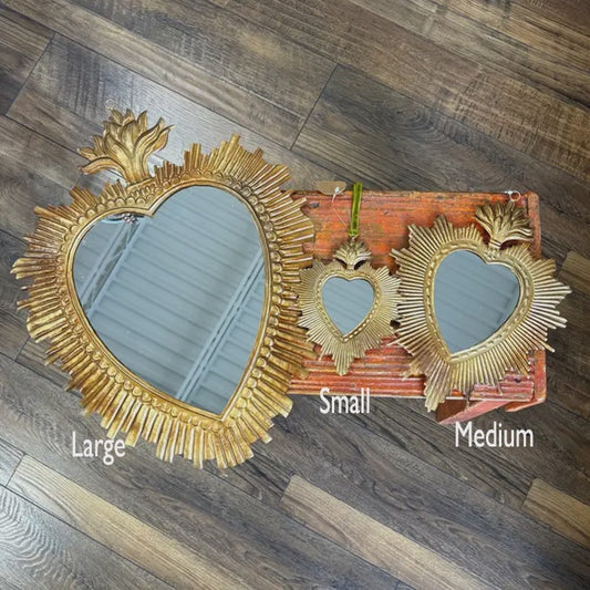 Tin Rounded Rays Sacred Heart Mirrors