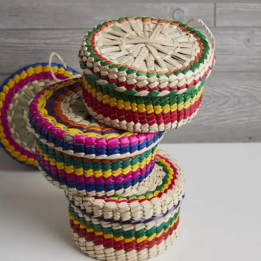 Mexican Woven Palm Tortilla Baskets