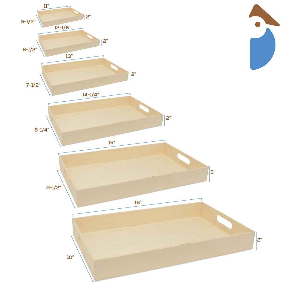 Unfinished Wood Nesting Trays