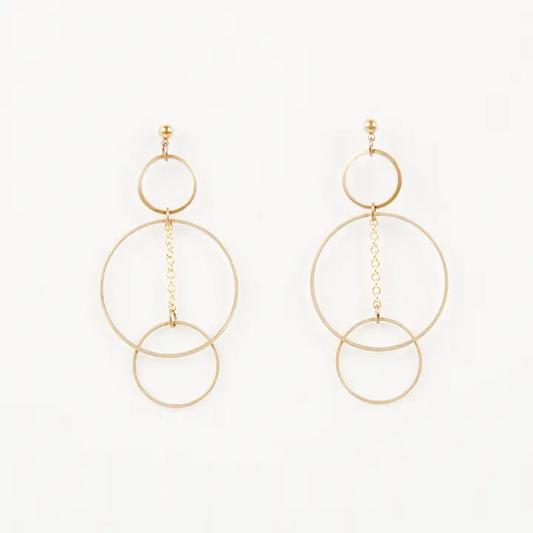 Triple Hoop Post Earrings