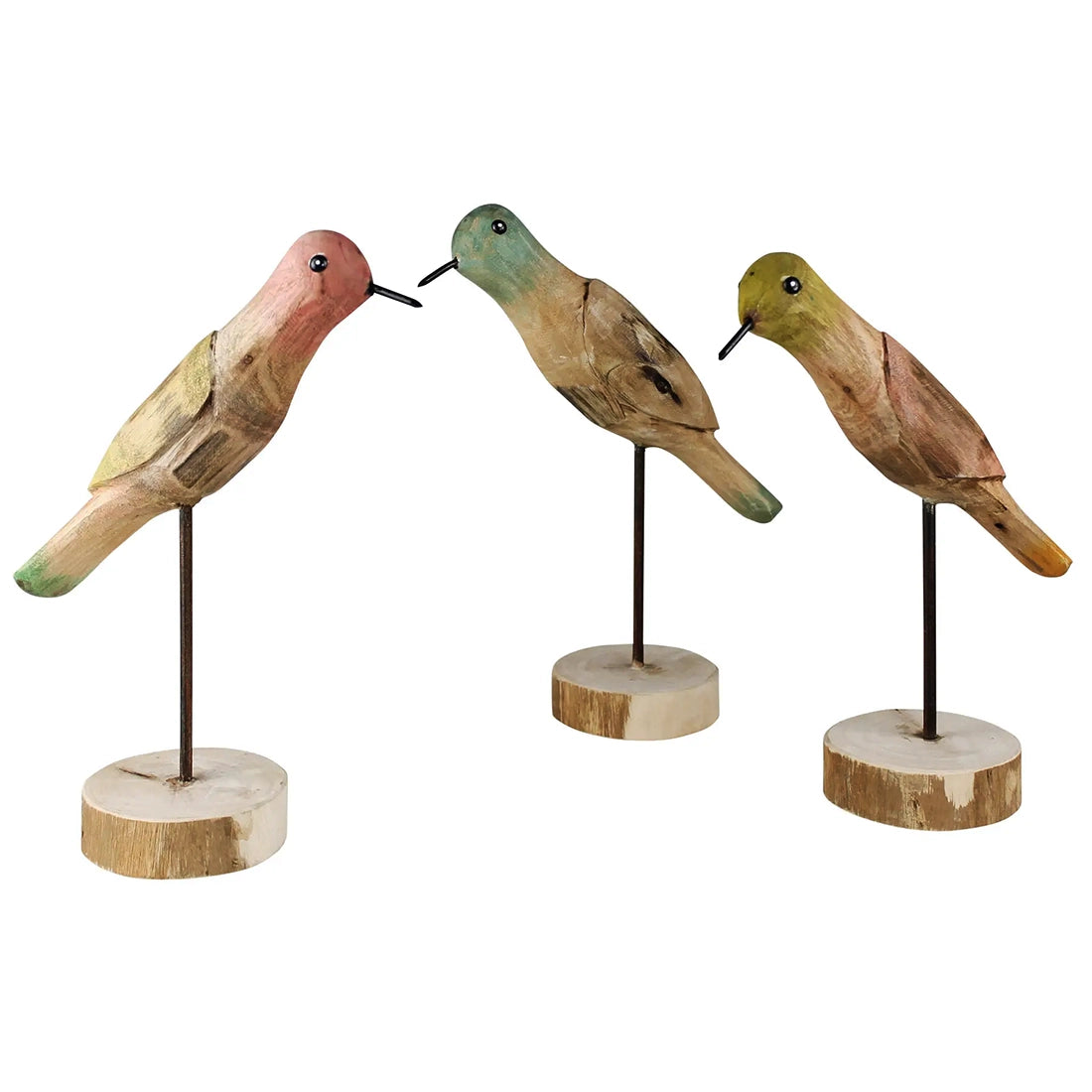 Handpainted Wood Parakeets