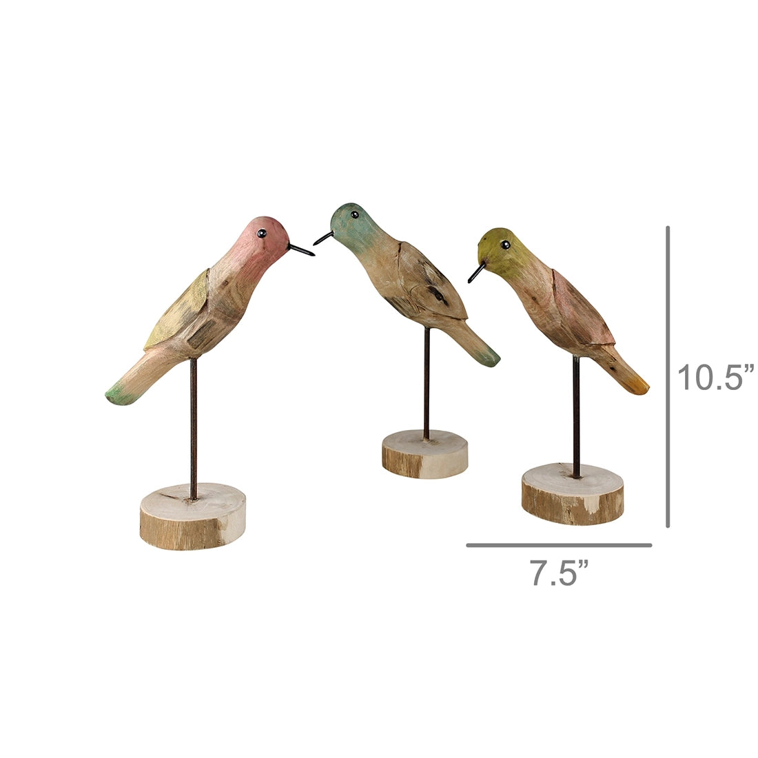 Handpainted Wood Parakeets