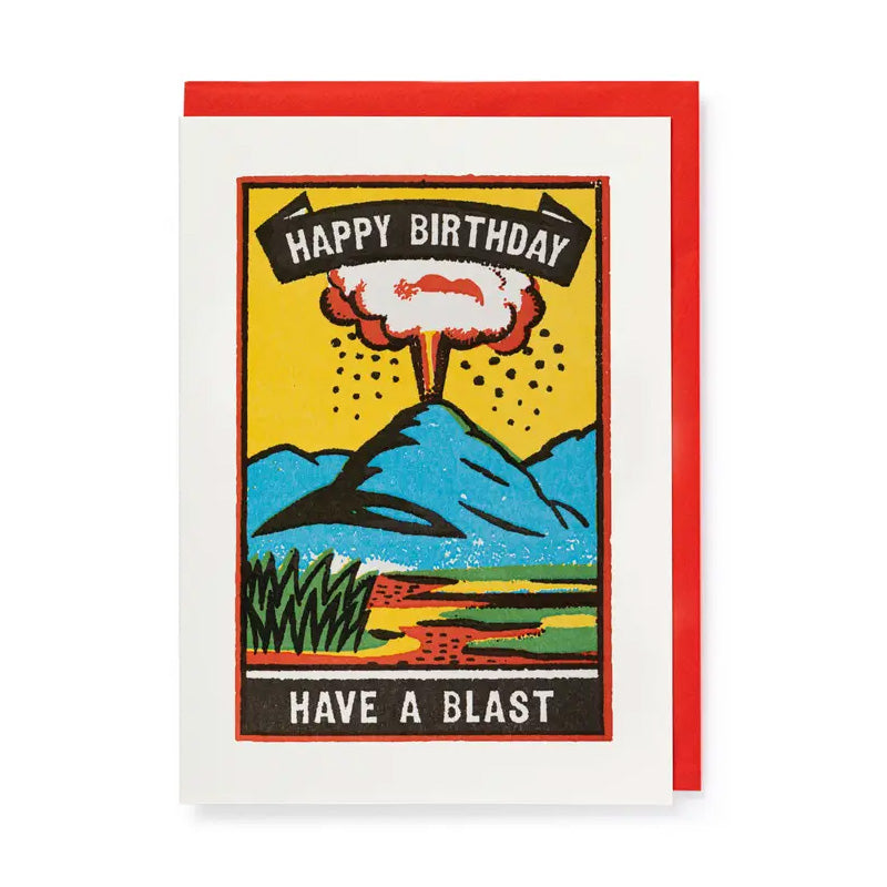 Have a Blast Volcano Birthday Card