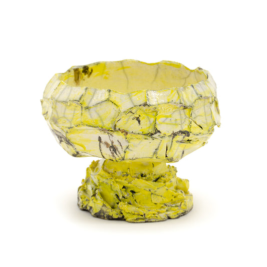 Yellow Raised Raku Bowl by Sonia Campagnola