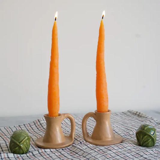 Beeswax Carrot Candle Tapers