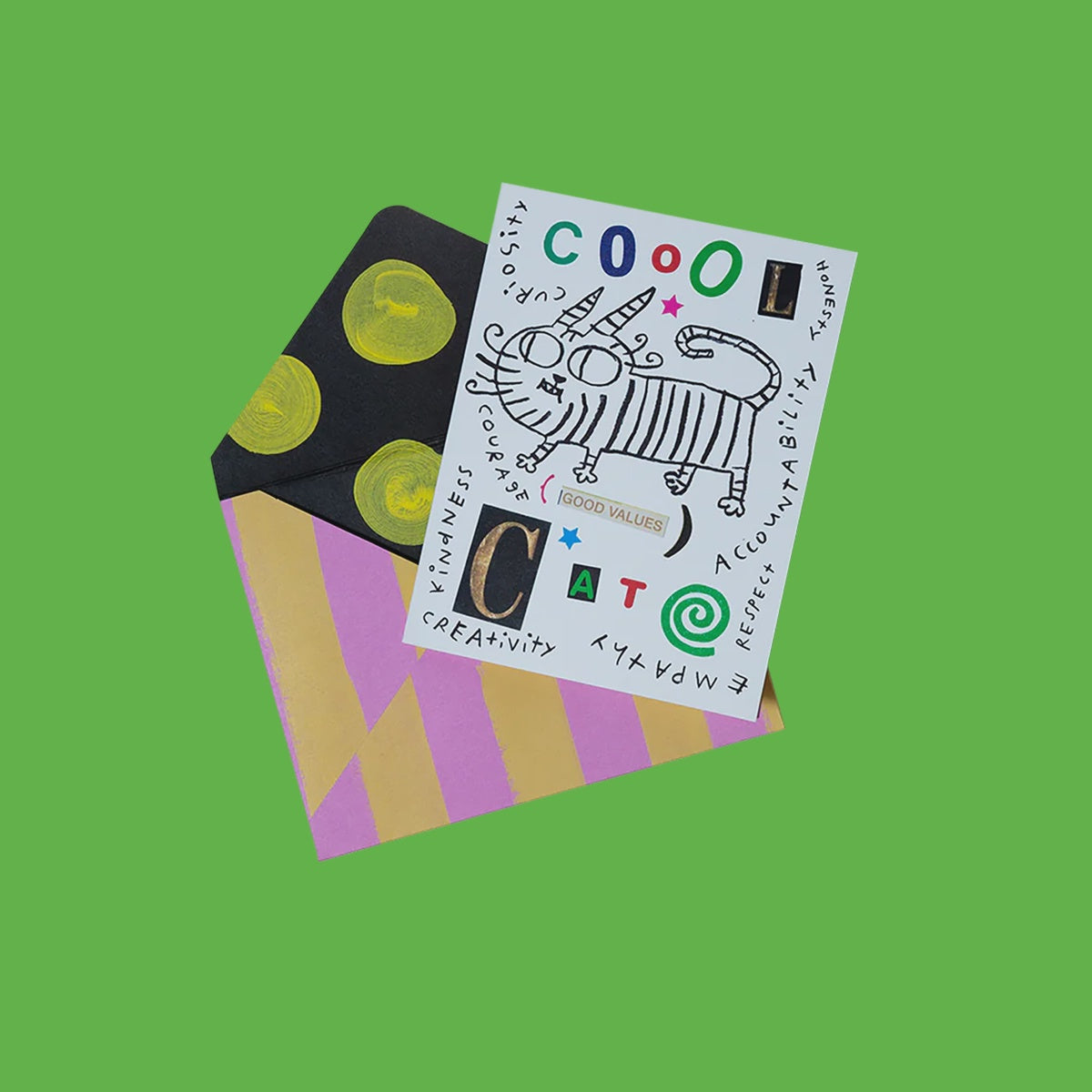 Cool Good Values Cat Card