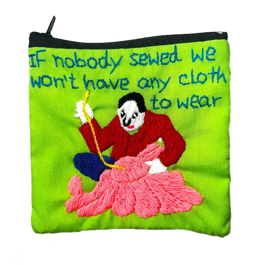 English Phrases Embroidered Coin Purses