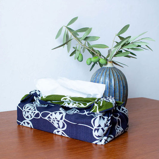 Furoshiki - Reversible Heart Vine - Purple + Green