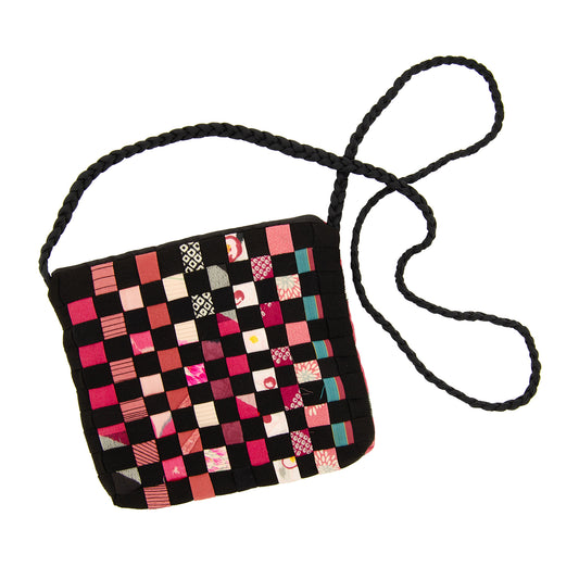 Woven Purse by Georganne Alex - Black, Pink, Green