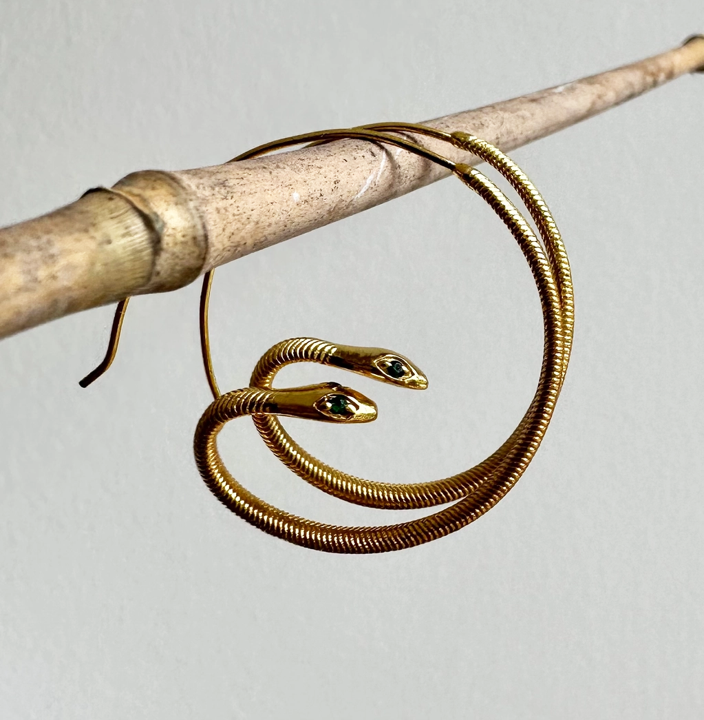 Mama Snake Hoop Earrings
