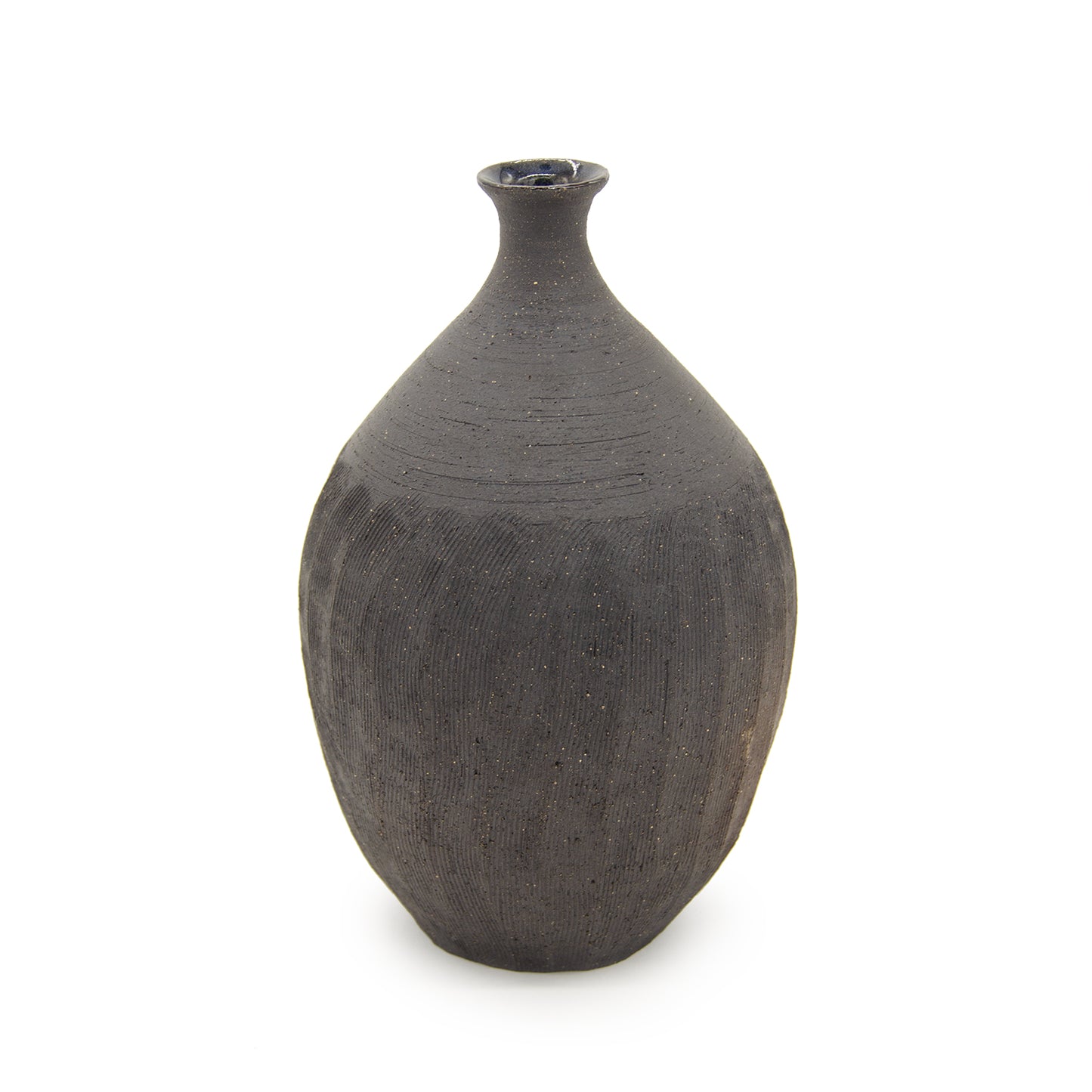 Carved Black Vase Tall by Jonathan Yamakami Ceramics