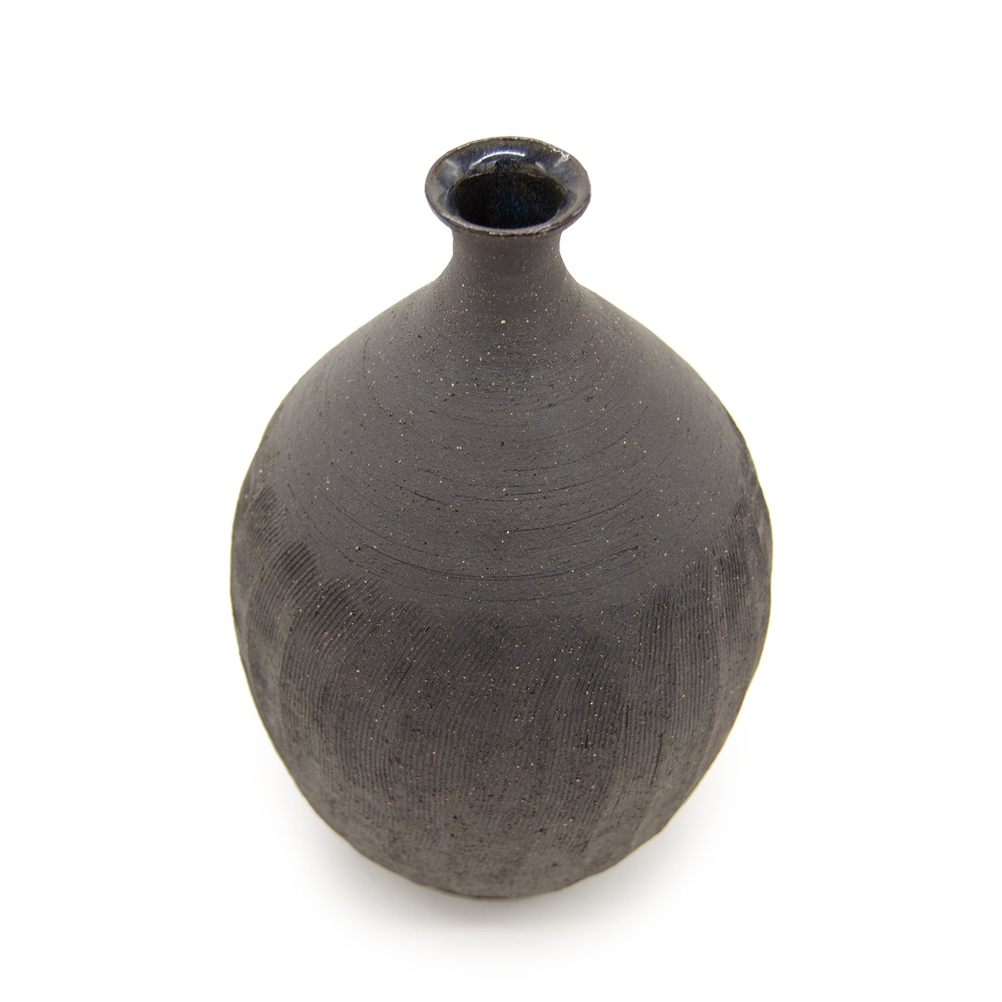 Carved Black Vase Tall by Jonathan Yamakami Ceramics