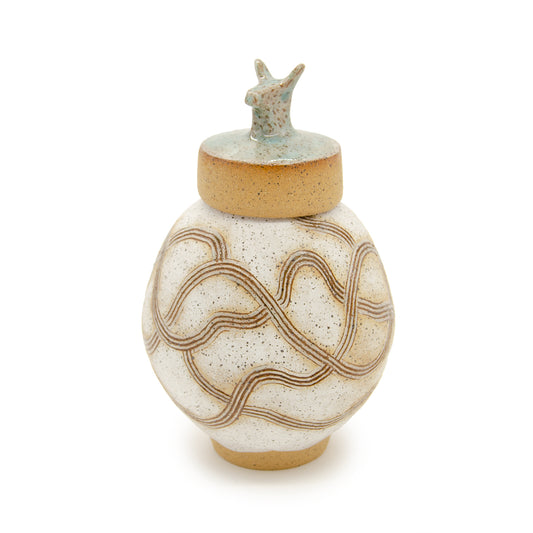 Dog Jar with Lid by Jonathan Yamakami Ceramics