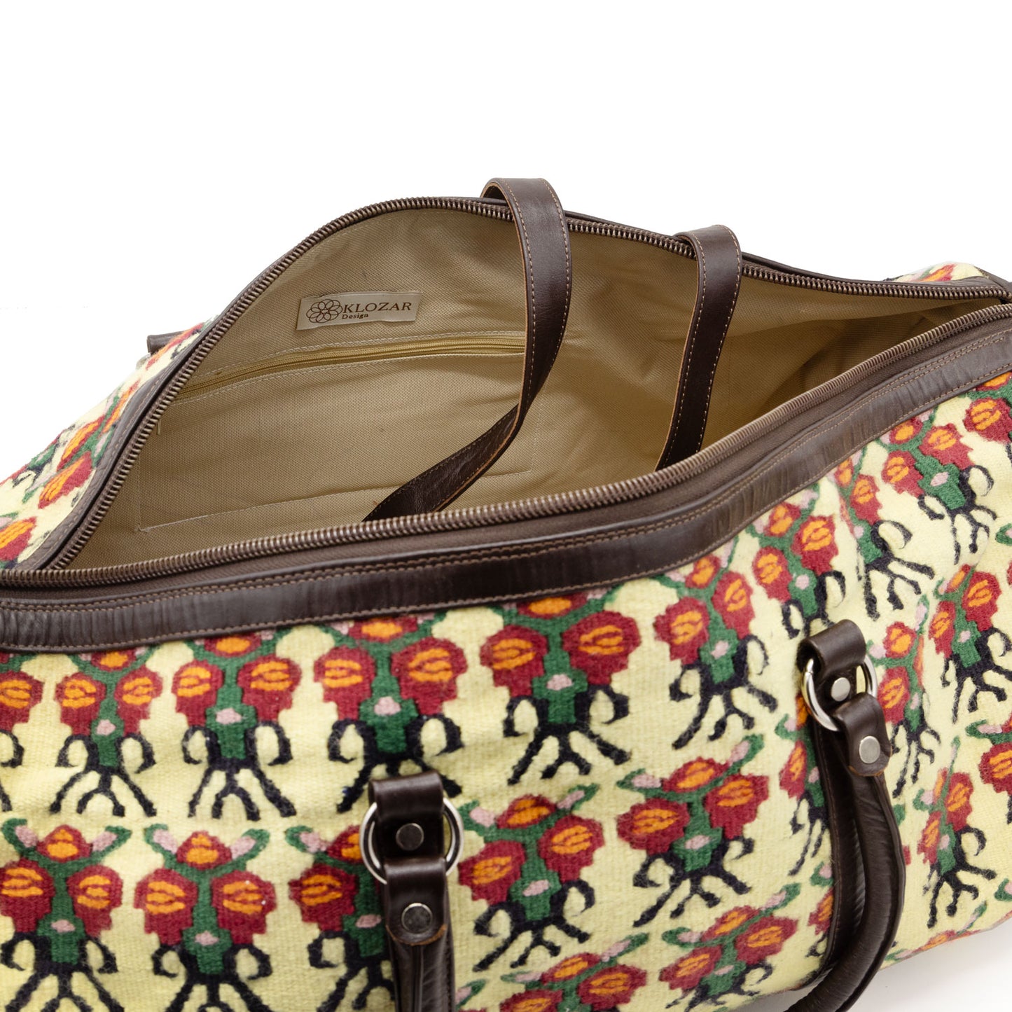 Woven Duffle Bag by Klozar - Flower Gelim