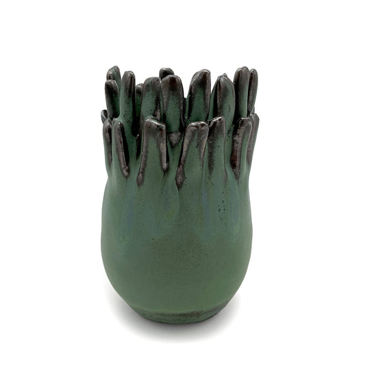 Green and Black Succulent Vase by Mari Nakamura