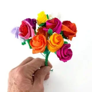 Mini Paper Rose Bouquet - Multicolor