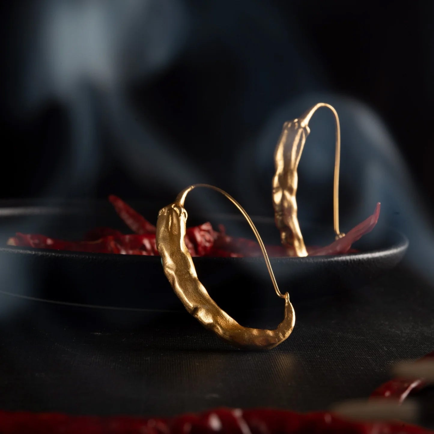 Mirchi Chili Hoop Earrings by Saeyri