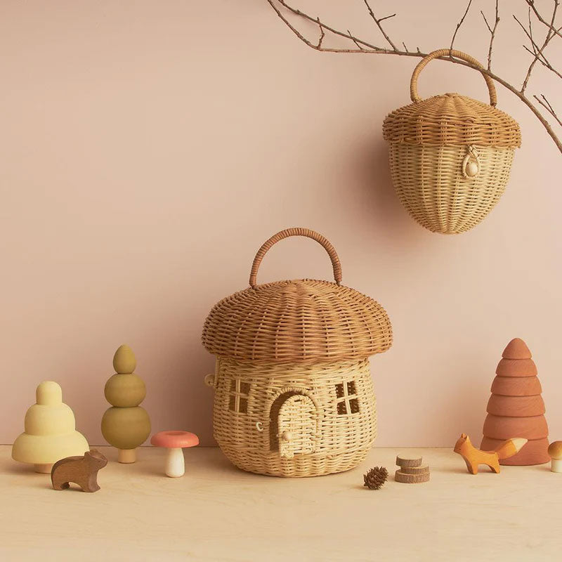 Rattan Mushroom Basket - Cremini