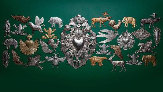 Pressed Metal Ornament - Dog with Wings