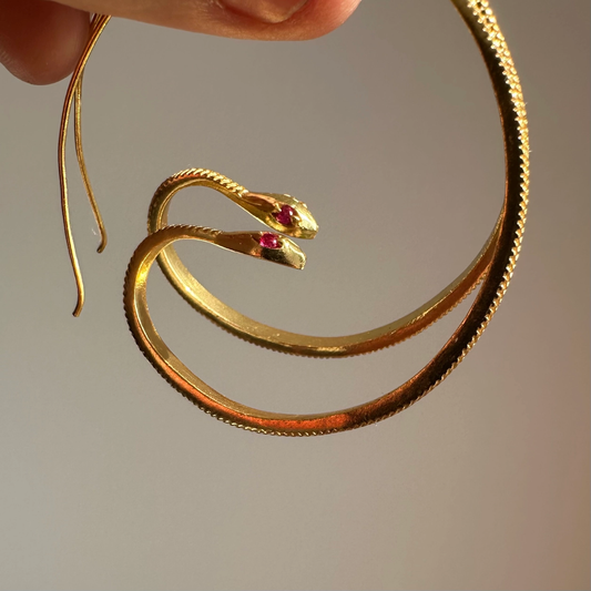 Mama Snake Hoop Earrings