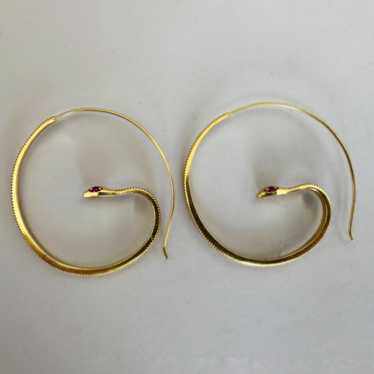 Mama Snake Hoop Earrings