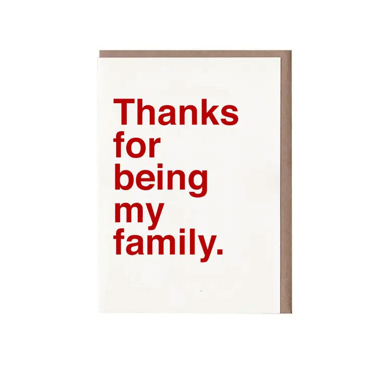 Thanks for Being My Family Card