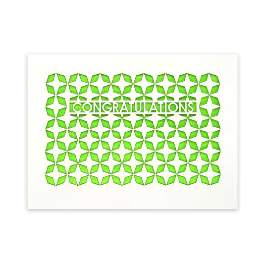 Congratulations Diamonds Laser Cut Card (Assorted Colors)