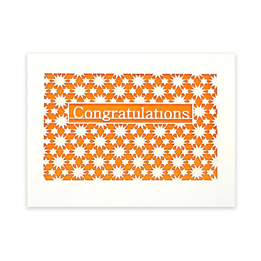 Congratulations Stars Laser Cut Card (Assorted Colors)