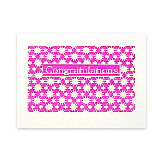 Congratulations Stars Laser Cut Card (Assorted Colors)