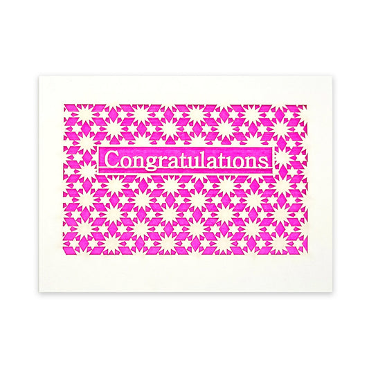 Congratulations Stars Laser Cut Card (Assorted Colors)