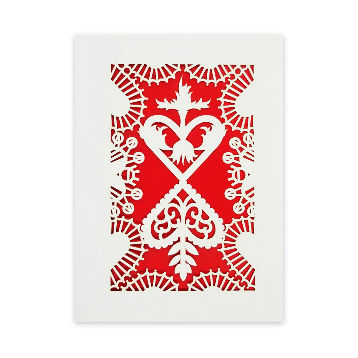 Converging Hearts Laser Cut Card (Assorted Colors)
