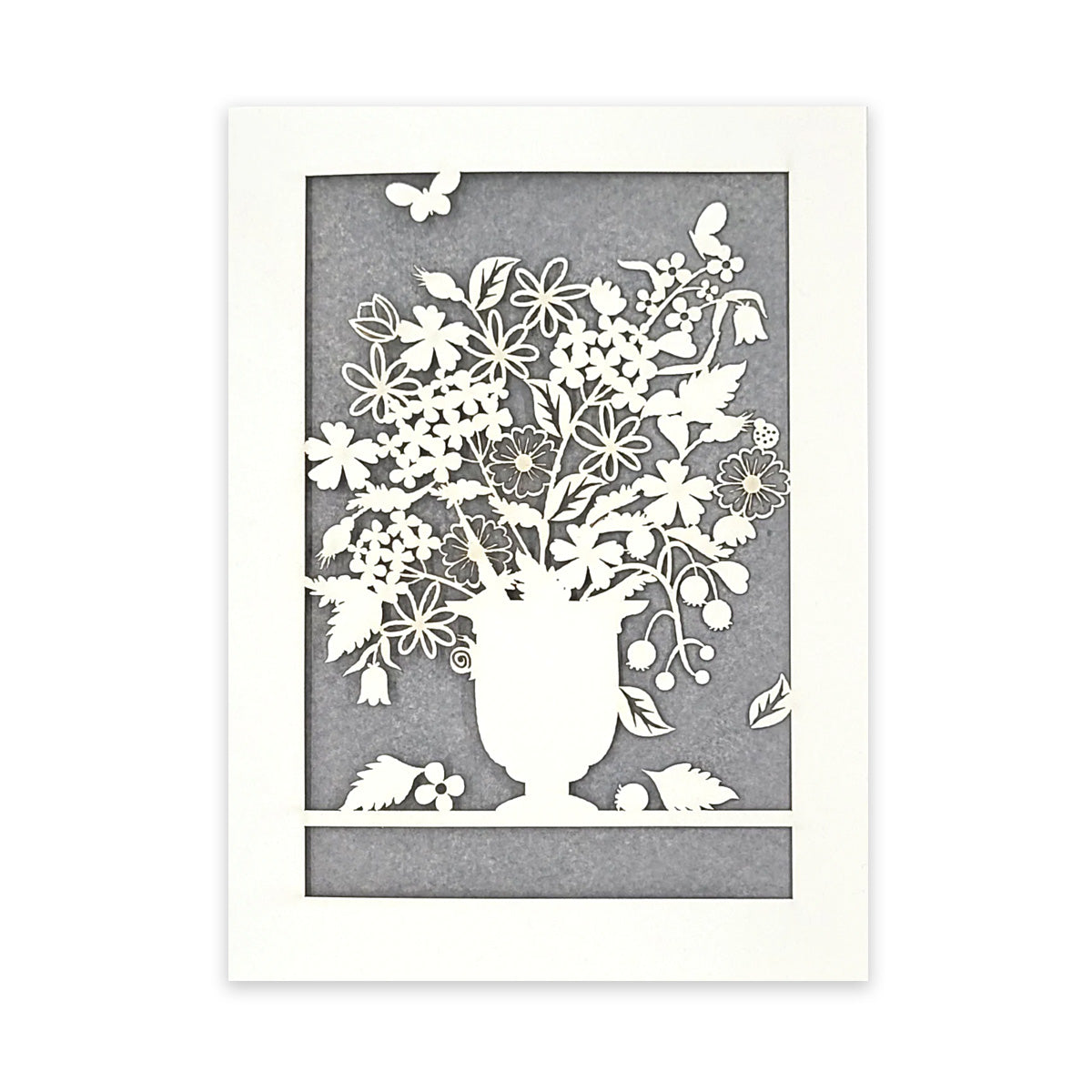 Vase of Flowers Laser Cut Card (Assorted Colors)