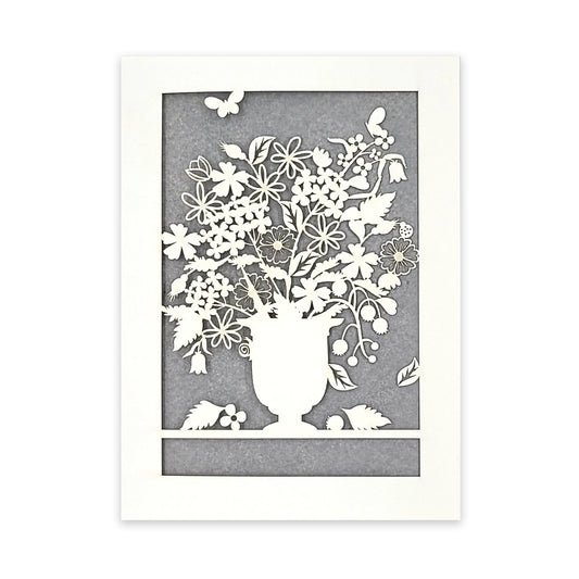 Vase of Flowers Laser Cut Card (Assorted Colors)