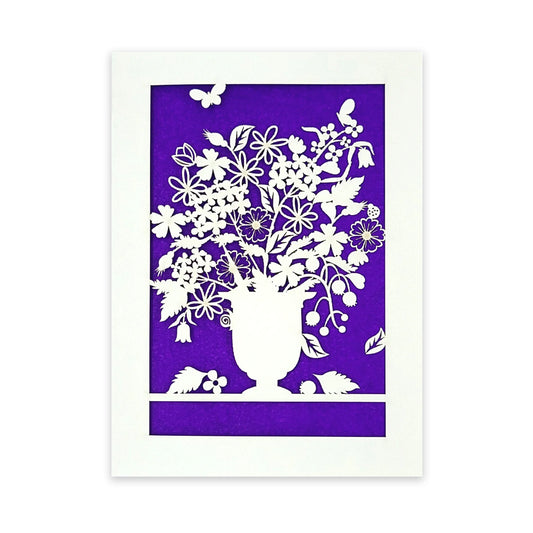 Vase of Flowers Laser Cut Card (Assorted Colors)