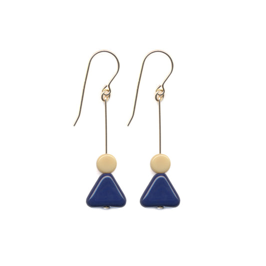 Navy Triangle with Cream Earrings by I. Ronni Kappos