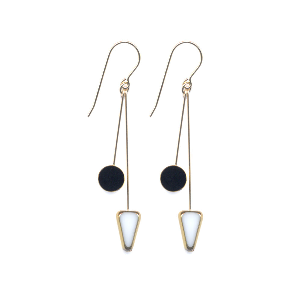 Black and White Arrow Drop Earrings by I. Ronni Kappos