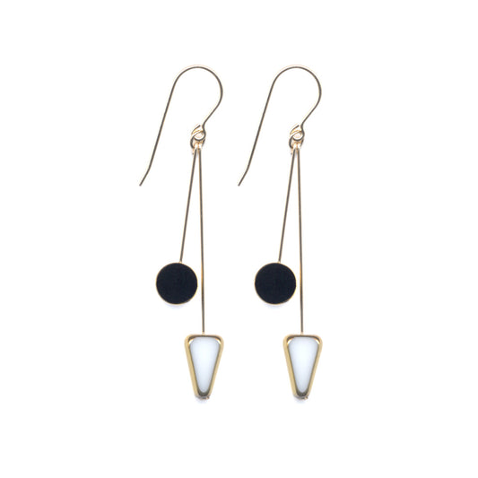 Black and White Arrow Drop Earrings by I. Ronni Kappos