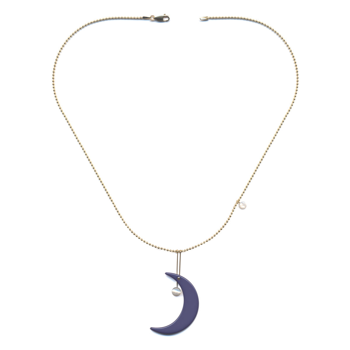 Navy Crescent with Mother of Pearl Necklace by I. Ronni Kappos