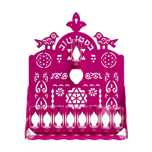 Moroccan Bird Menorah - Pink