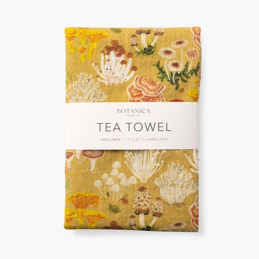Mushrooms Linen Tea Towel