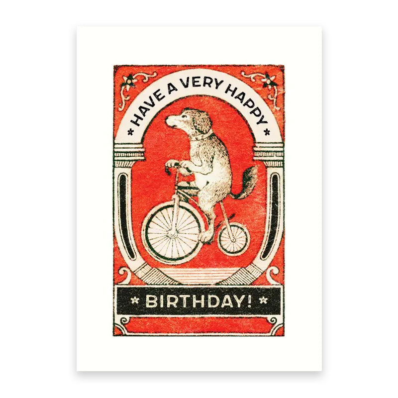 Dog On Bike Birthday Card