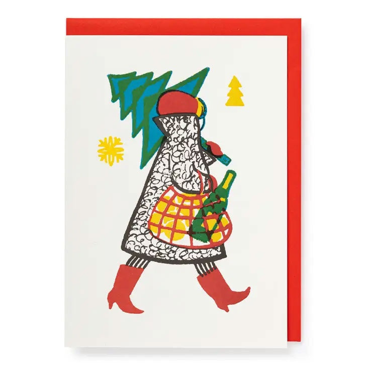 Festive Shopper Christmas Card