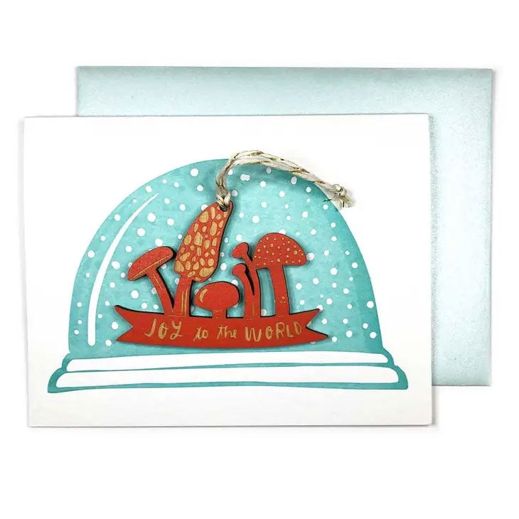 Joy to the World Mushroom Ornament Card
