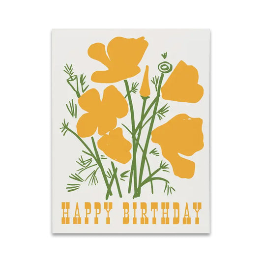 California Poppy Birthday Card