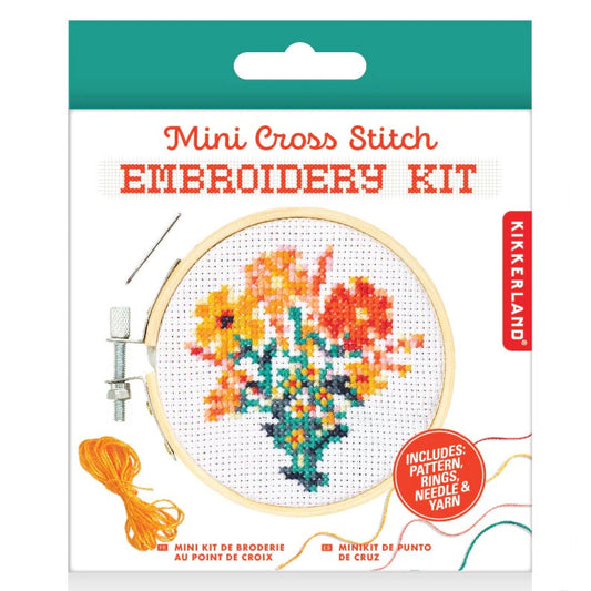 Mini Cross Stitch Embroidery Kit - Flower Bouquet