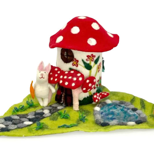 Magic Mushroom Felt Fairy House